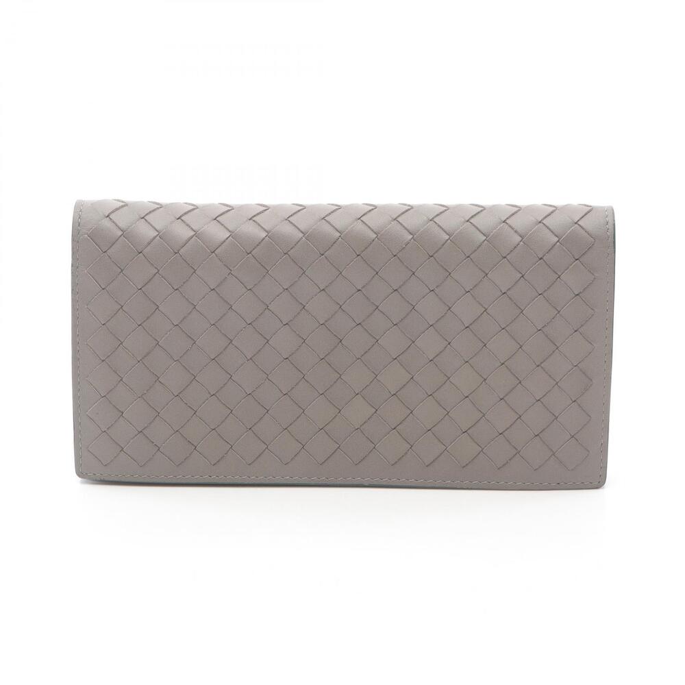 Bottega Veneta Intrecciato Bifold Long Wallet Leather Beige Tan